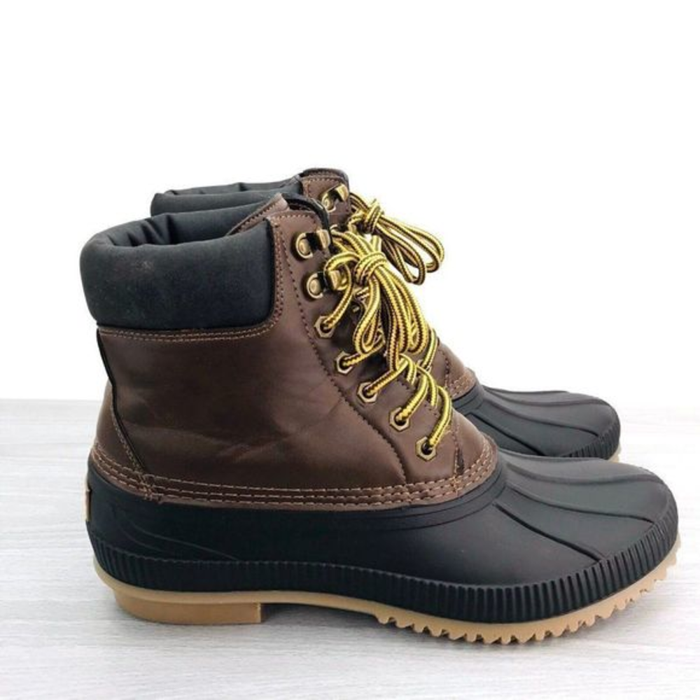 Tommy Hilfiger Colins 2‎ Men's 10 US Brown Faux Leather Waterproof Duck Boots